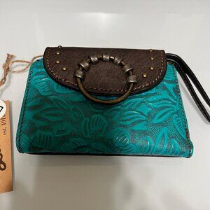 Tony Lama Turquoise Tooling Wristlet/Wallet